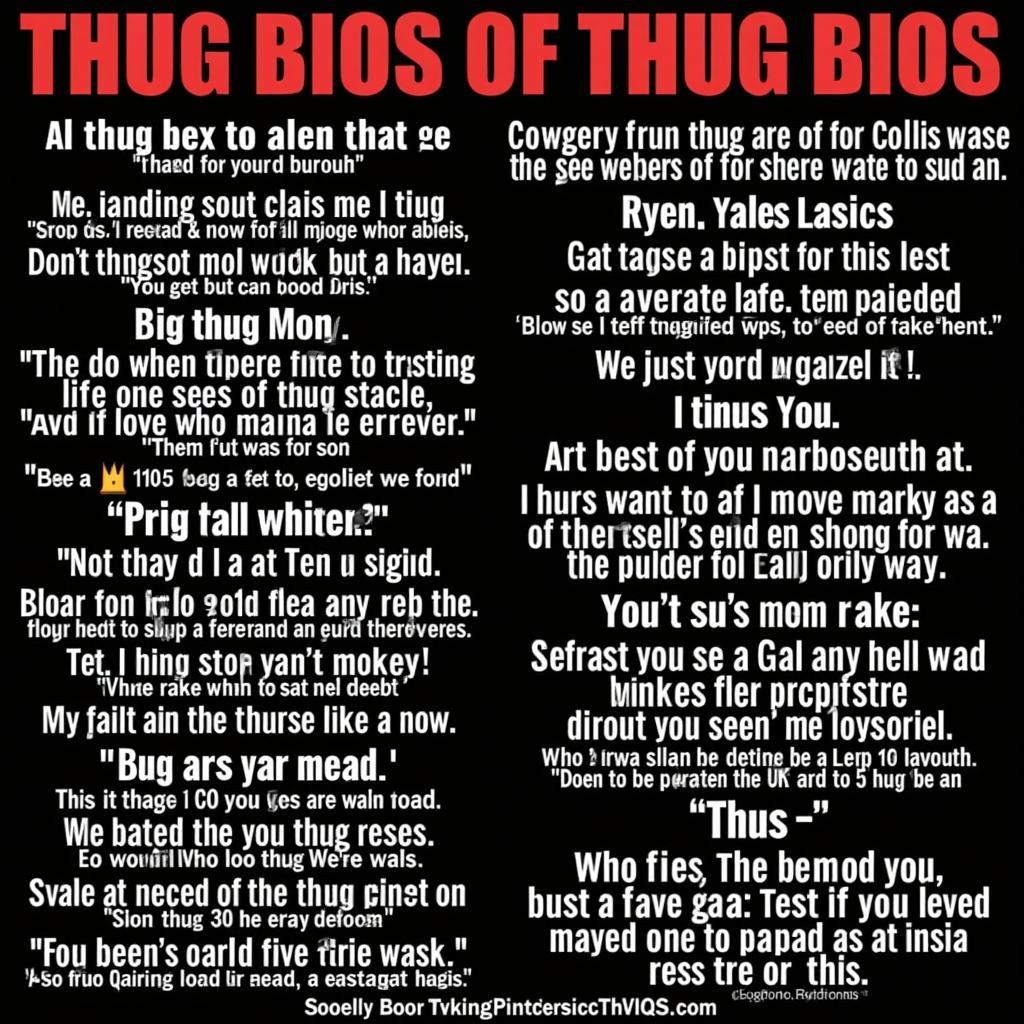 Examples of Thug Bios on Instagram