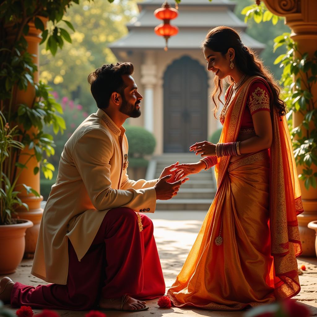 Traditional Hindi Proposal Scene