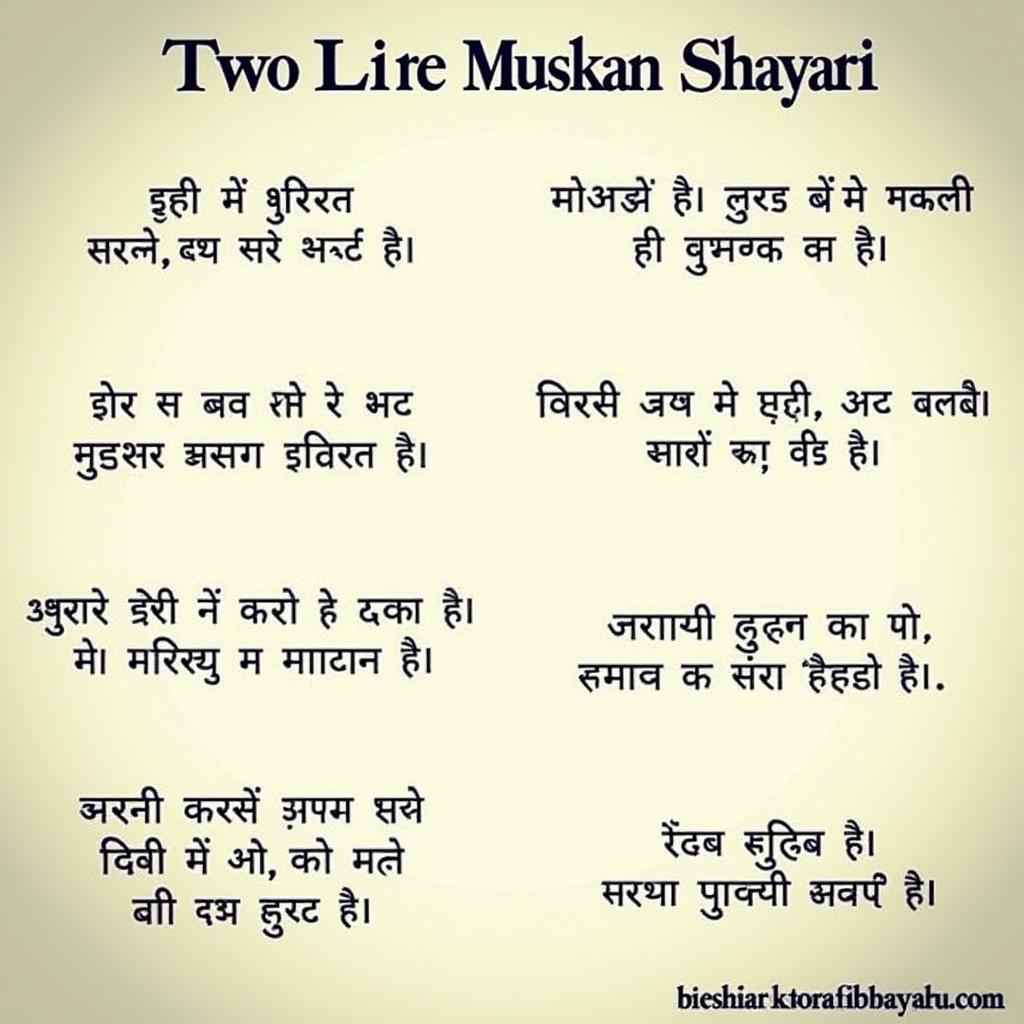 Examples of Two-Line Muskan Shayari