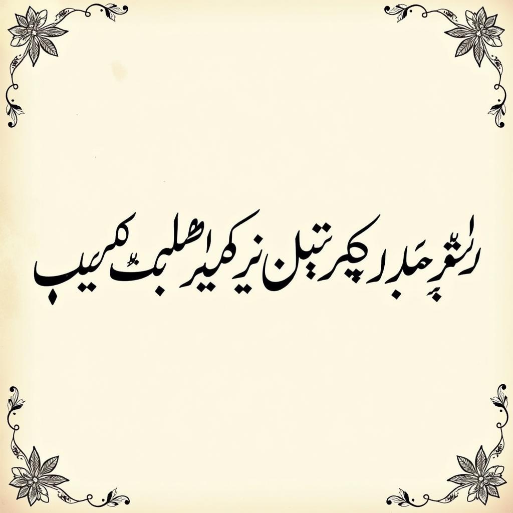 Calligraphy art of Urdu poetry about beauty