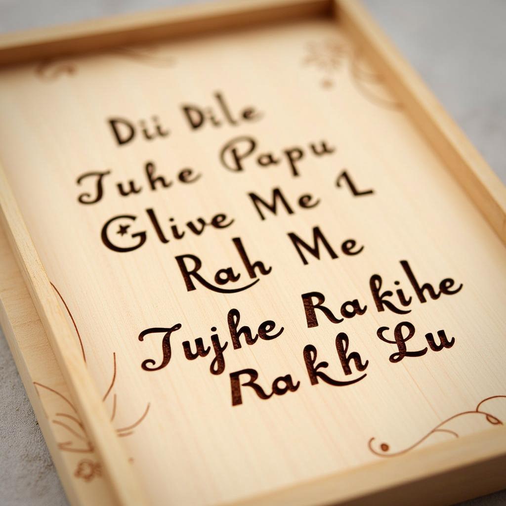 Personalized gift with the lyrics