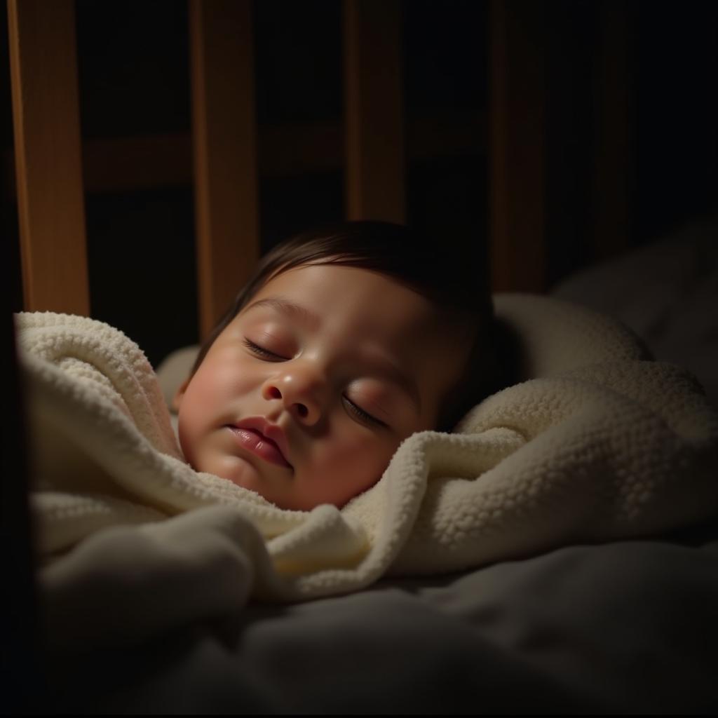 A baby sleeping peacefully, perfect for a heartfelt Hindi caption