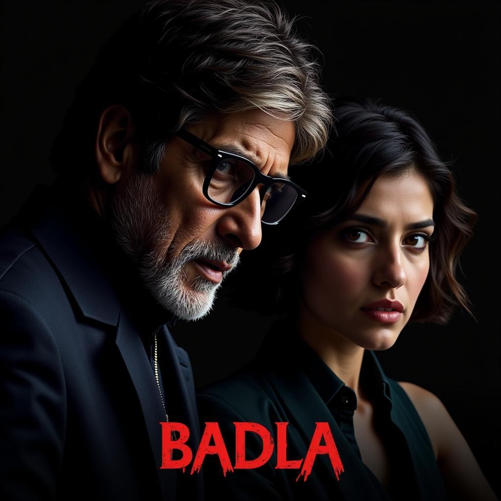 Badla Movie Poster featuring Amitabh Bachchan and Taapsee Pannu