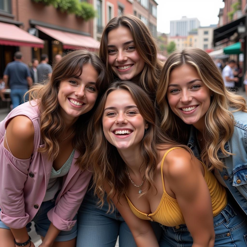 Group photo of friends showing off their bond