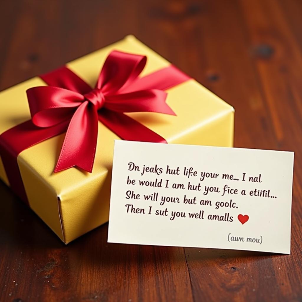 A Gift Box with a Handwritten Shayari Note