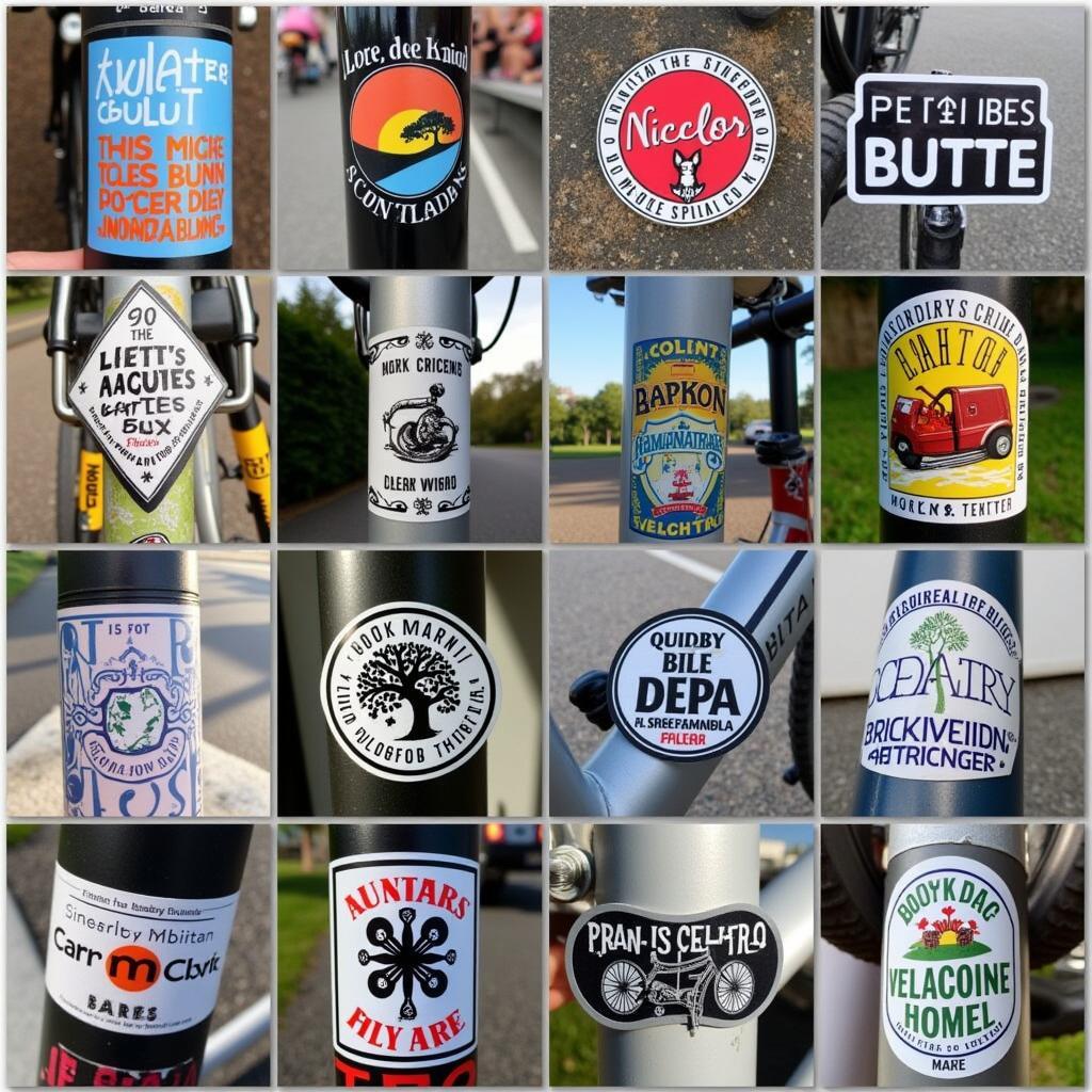 Bike stickers reflecting personality and interests