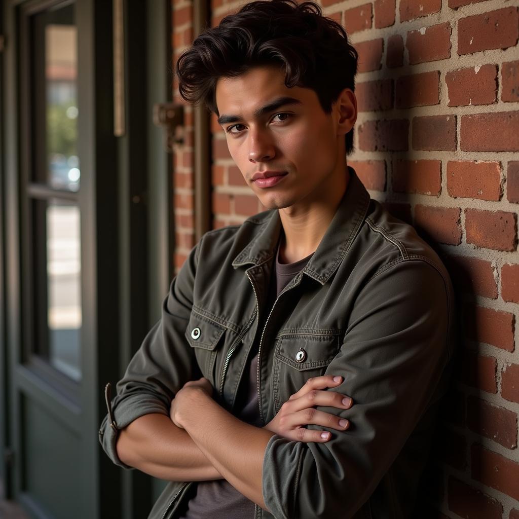 A young man with a confident attitude pose for his profile picture.