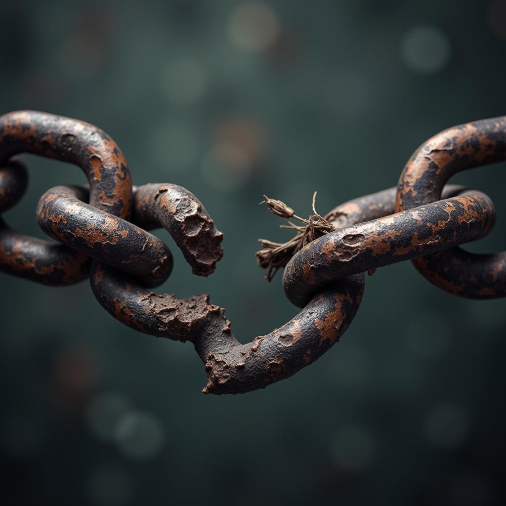 Broken Chain Representing a Broken Promise