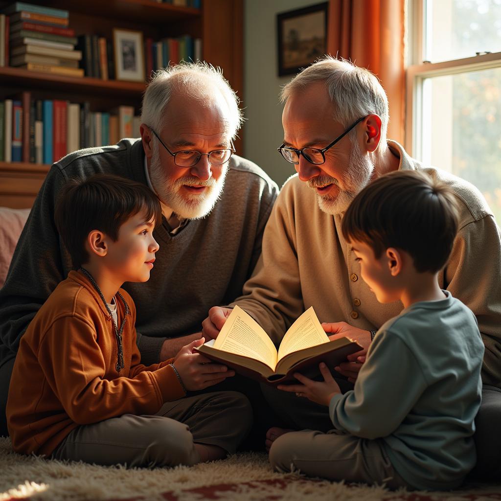 Brothers Sharing Stories and Traditions