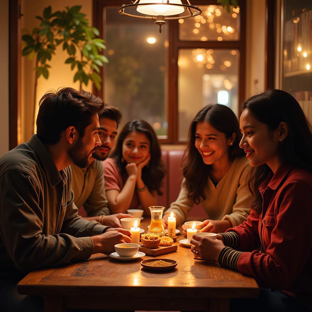 Friends Sharing Chai and Shayari