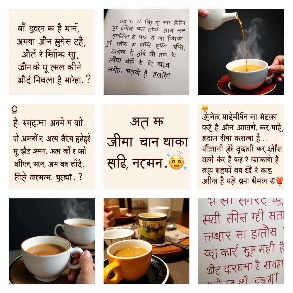 Social media posts featuring chai shayari