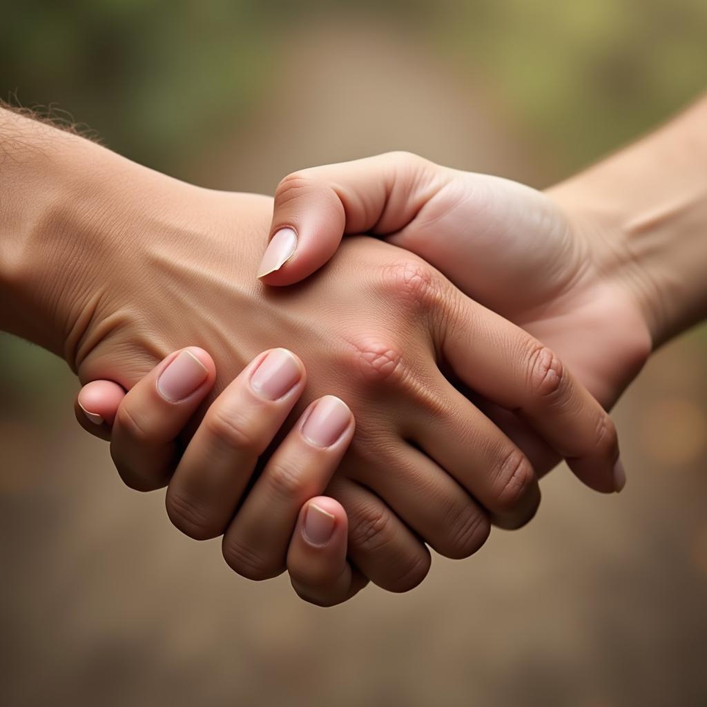 A Comforting Hand Holding Another During Hard Times