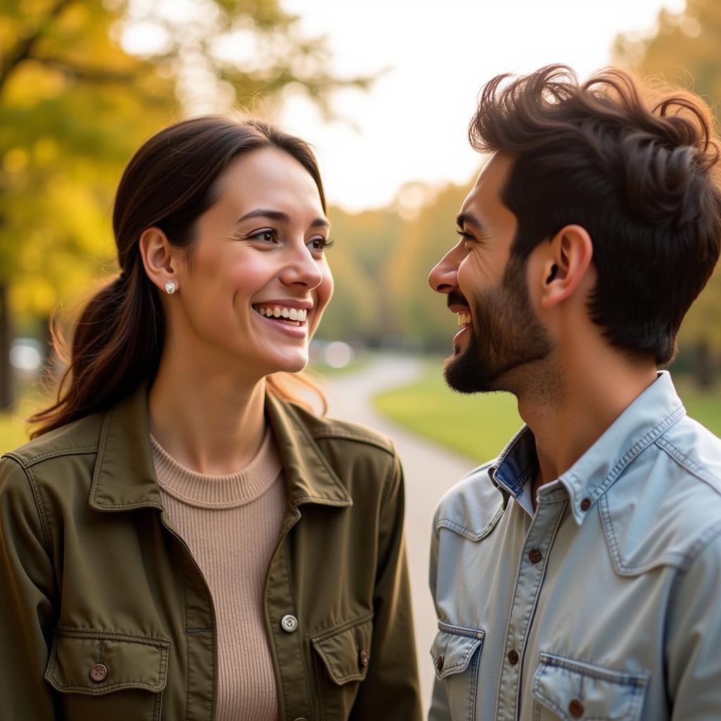 Happy Couple Communicating Effectively