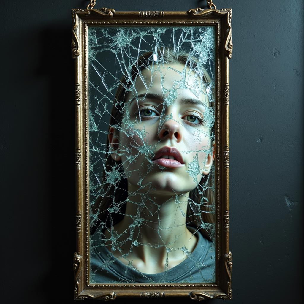 Shattered Mirror Representing Broken Trust