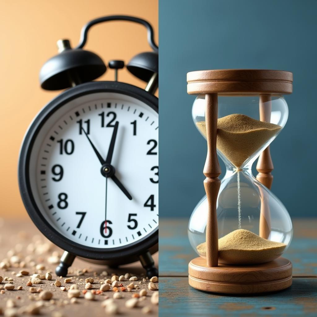 Destiny vs. Time: A Clock and Sand Timer