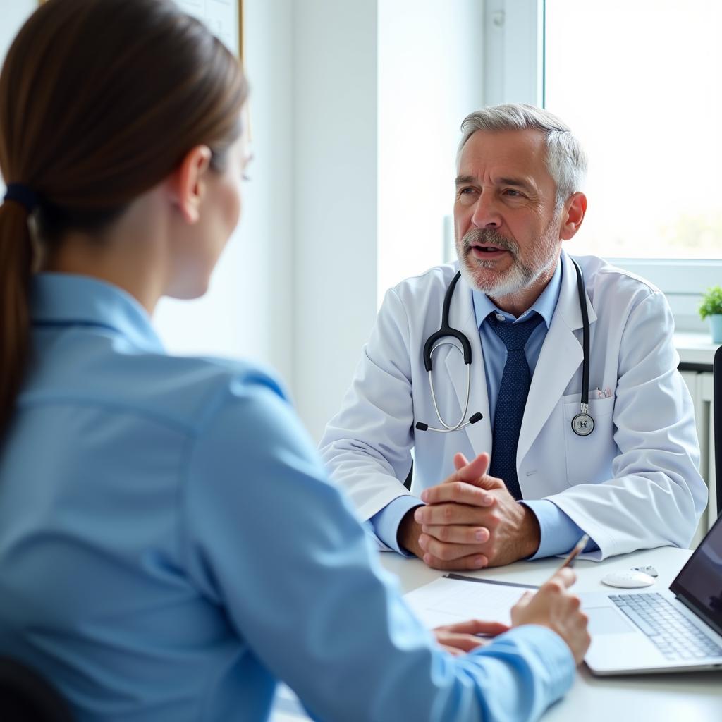 A doctor consulting with a patient