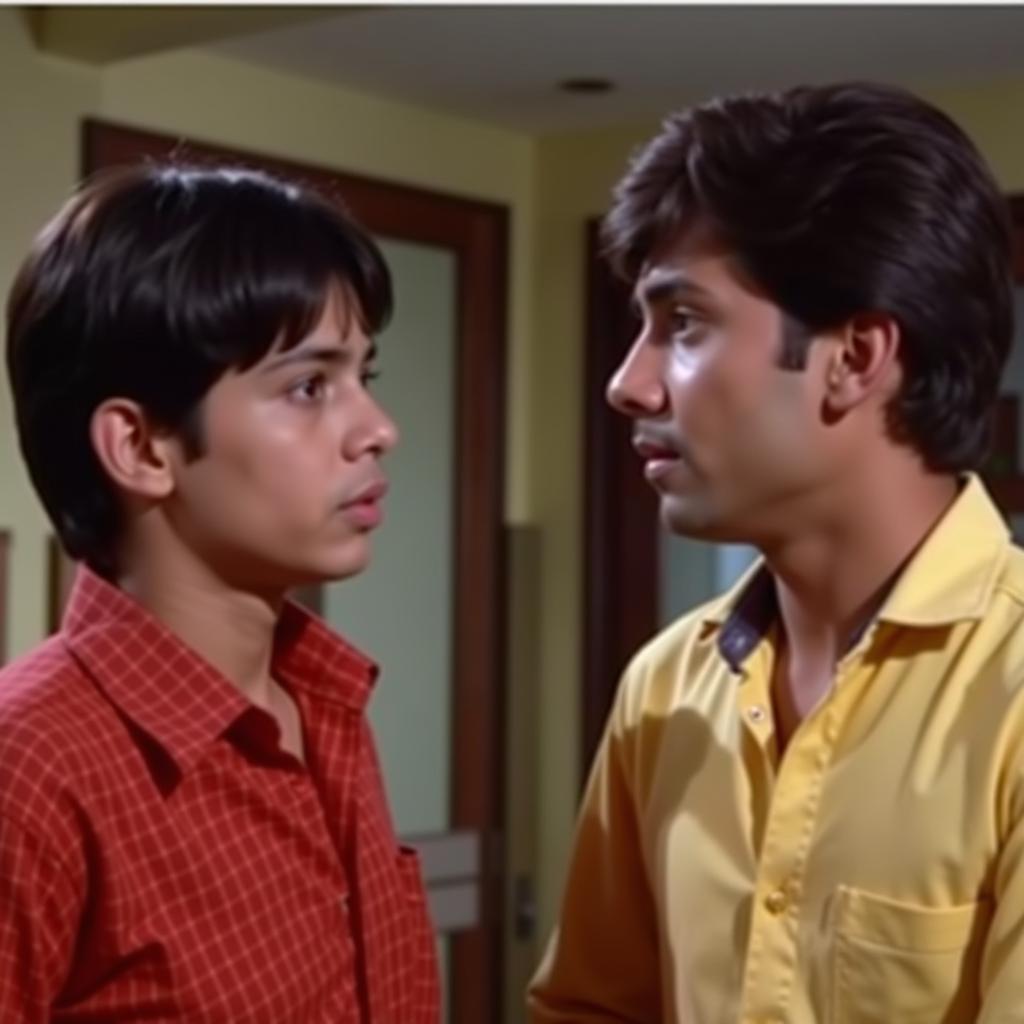 Bollywood Movie Scene Depicting Two Brothers