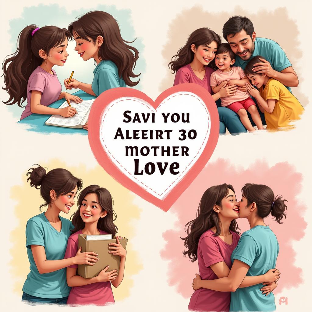 Expressing love and appreciation for mothers through various gestures.