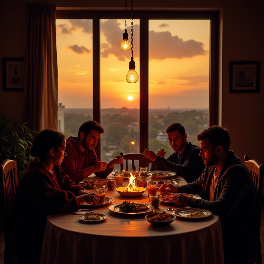 Family Eating Sehri