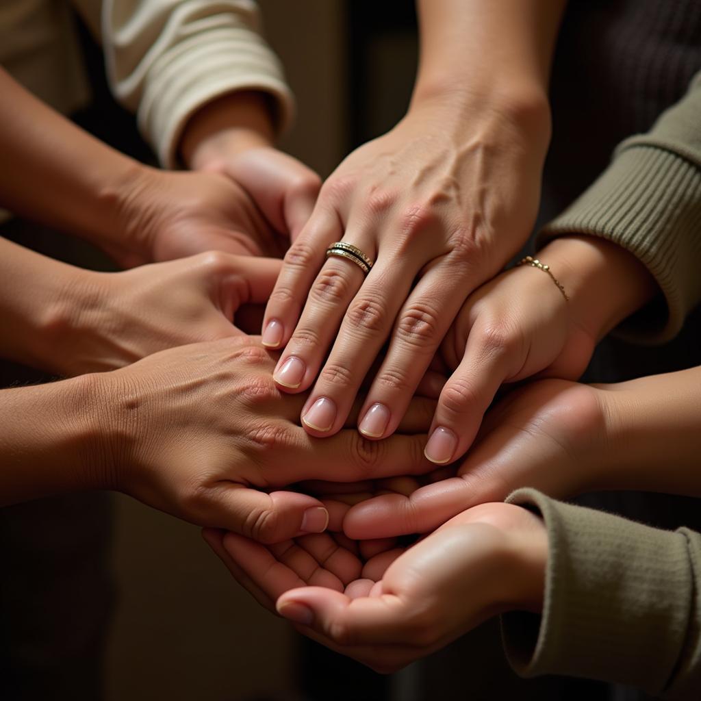 Family Hands Connected, Symbolizing Unbreakable Bond