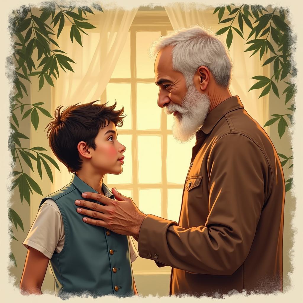 A Father and Son Sharing a Moment, Representing the Connection in Beta Shayari