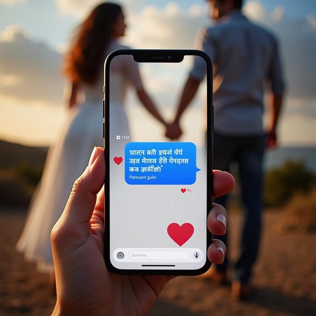 Smartphone displaying a gulab shayari message