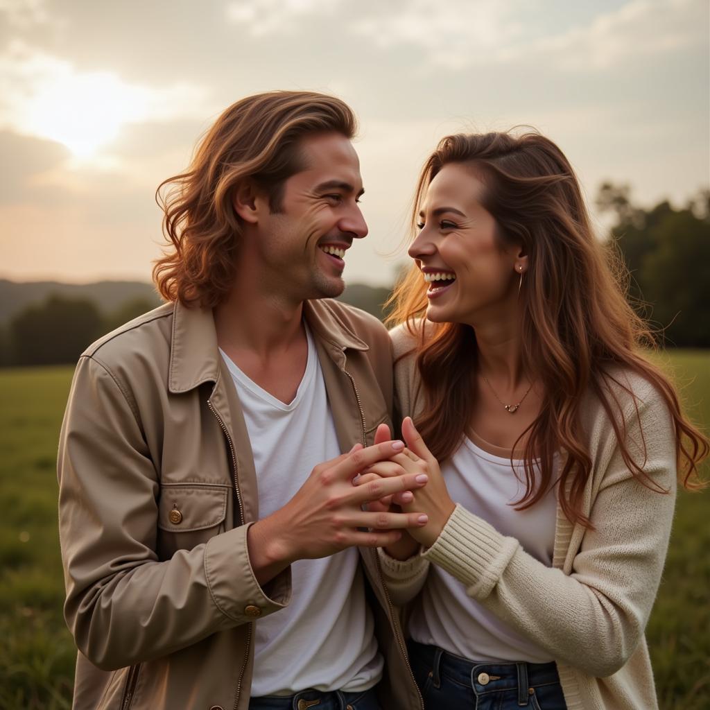 Happy Couple with a Strong Bond