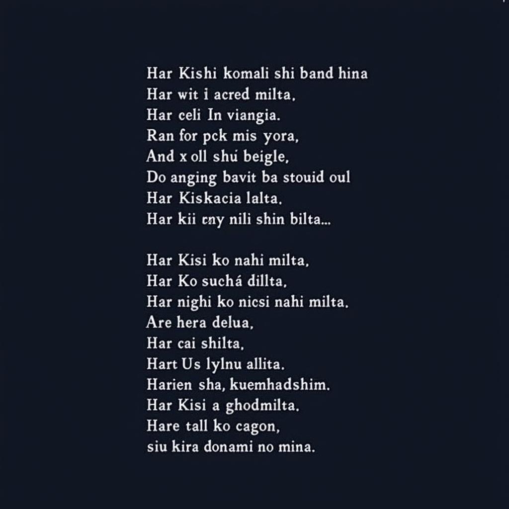 Har Kisi Ko Nahi Milta Lyrics in Hindi with Meaning