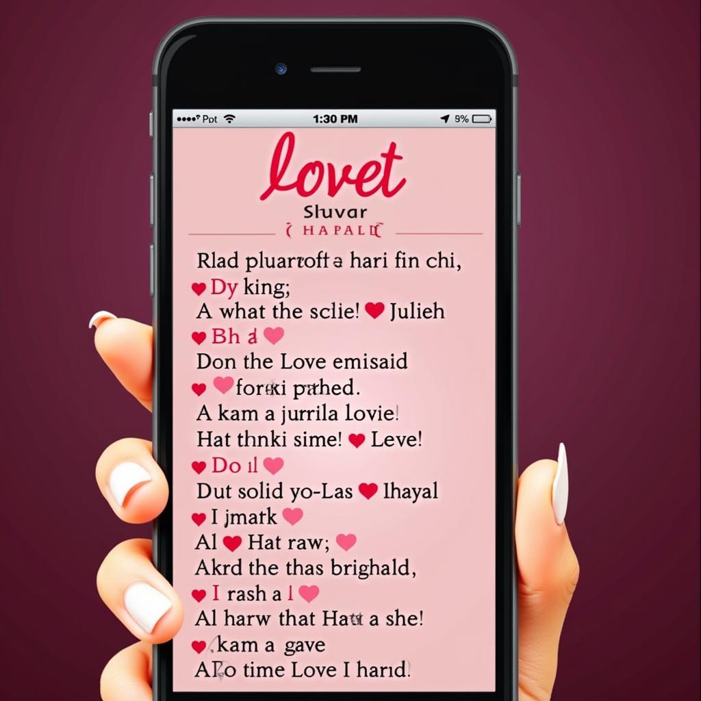 Shayari displayed on a phone screen, illustrating its digital presence