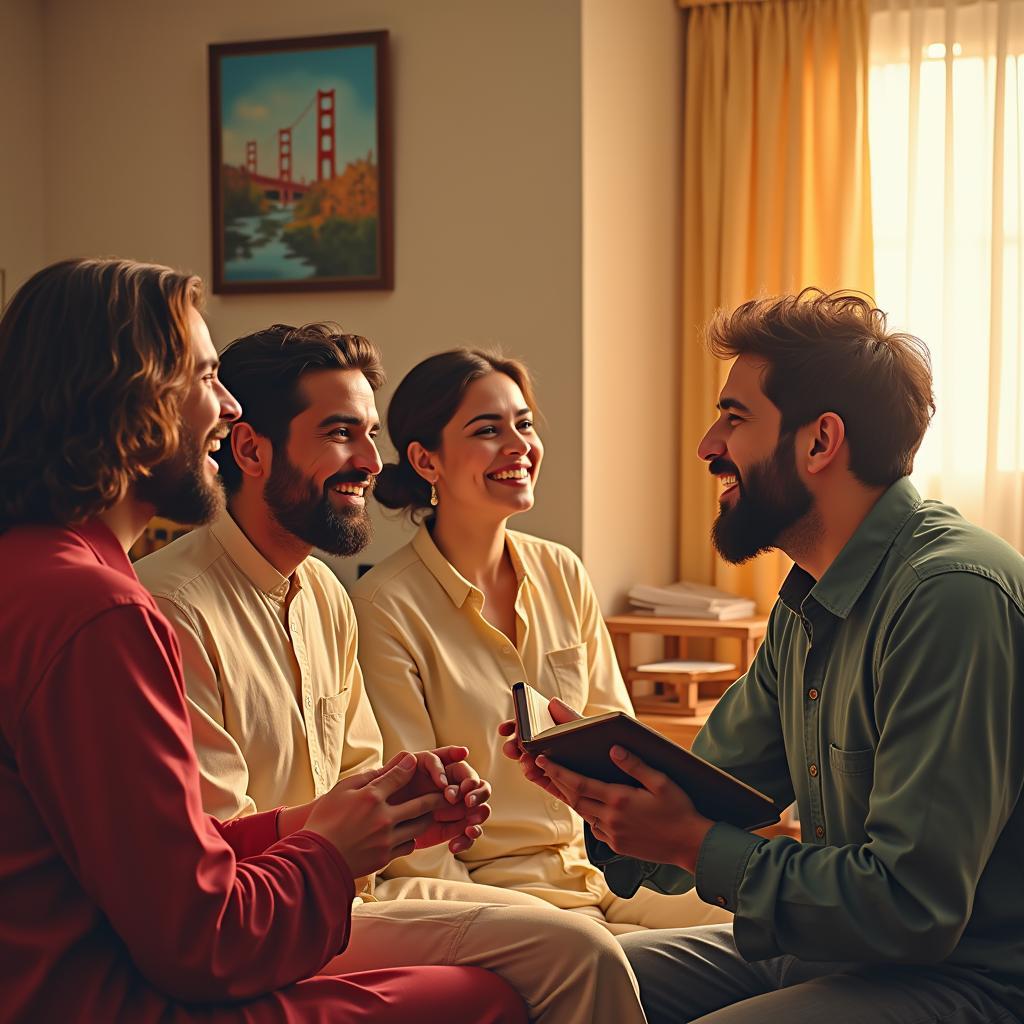 People laughing at a hasmukh shayari performance