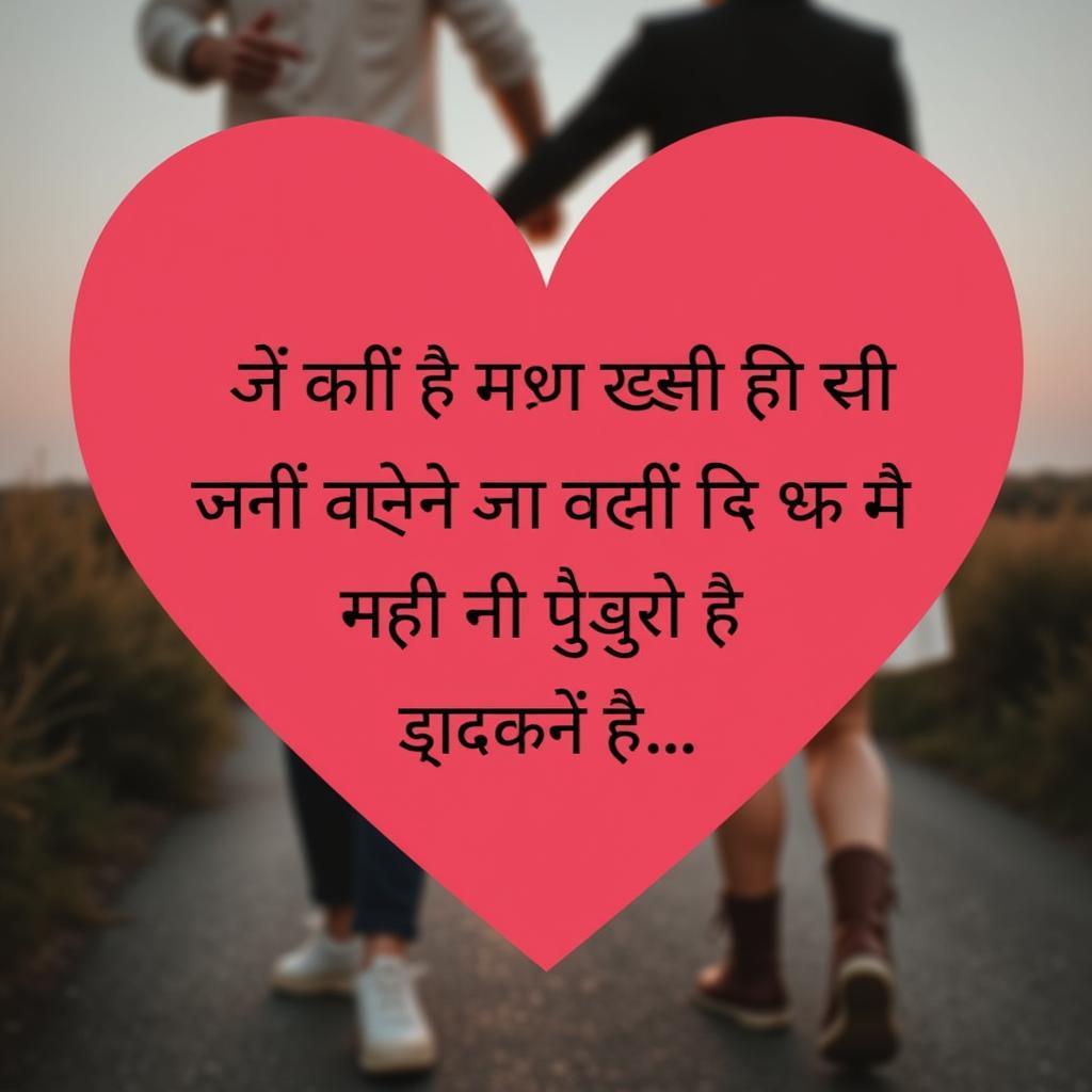 Heart-Shaped Shayari Message