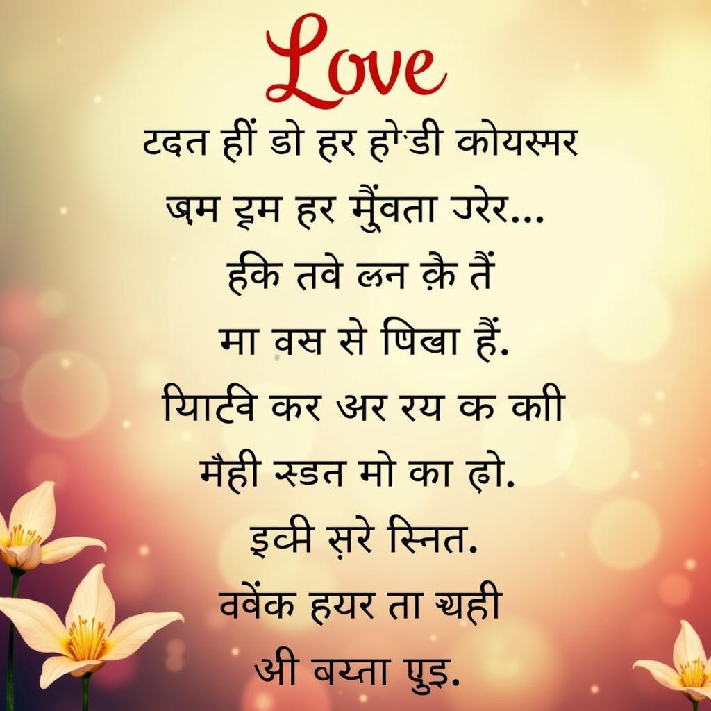 Heartfelt Hindi Love Poetry in Romantic Script