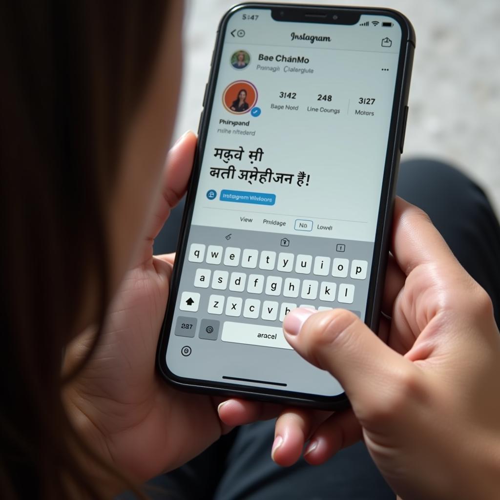 Typing Hindi Instagram Captions on a Keyboard