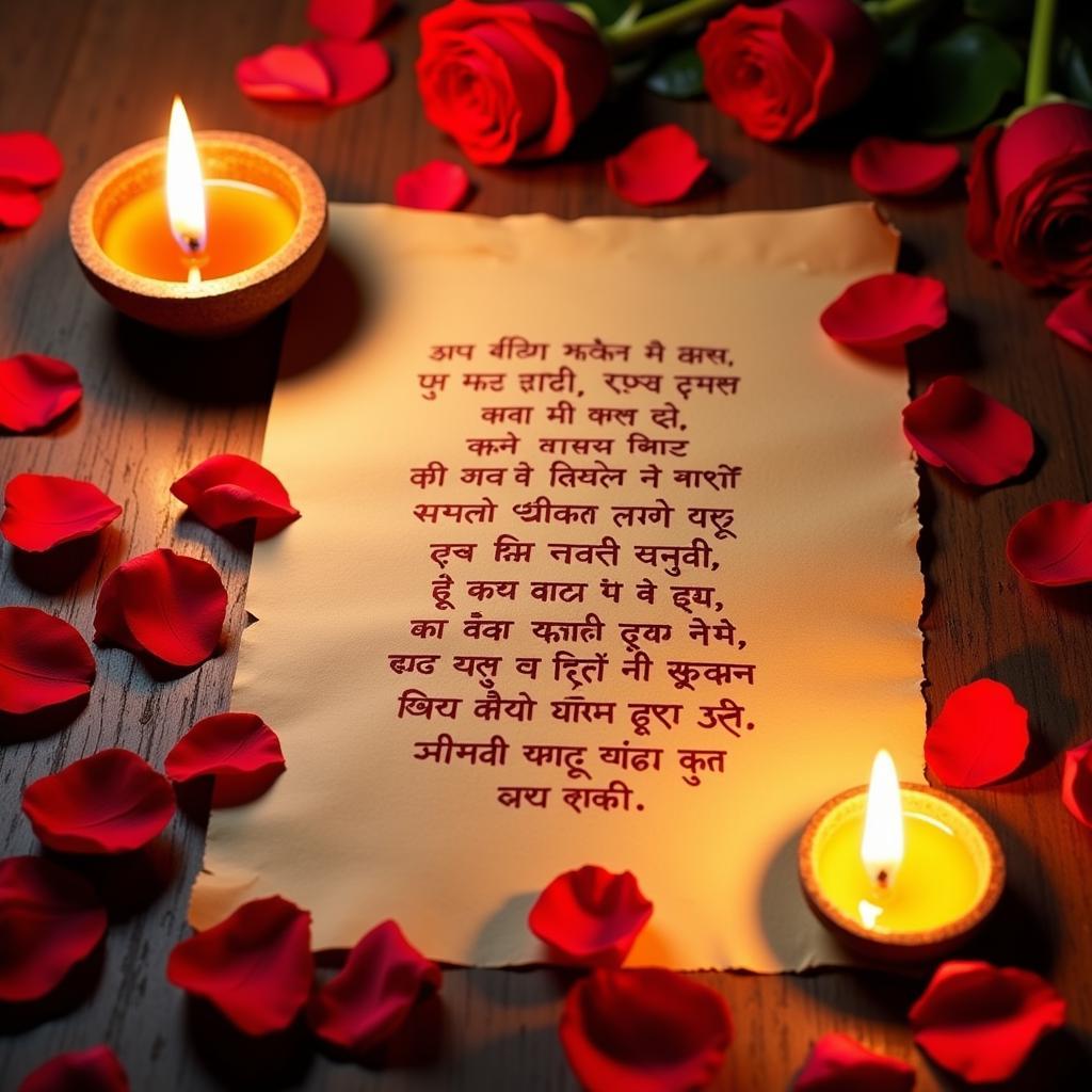 A depiction of Hindi Ishq Shayari