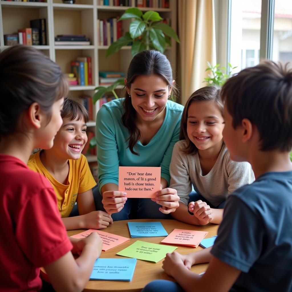 Children Learning Hindi Through Quotes