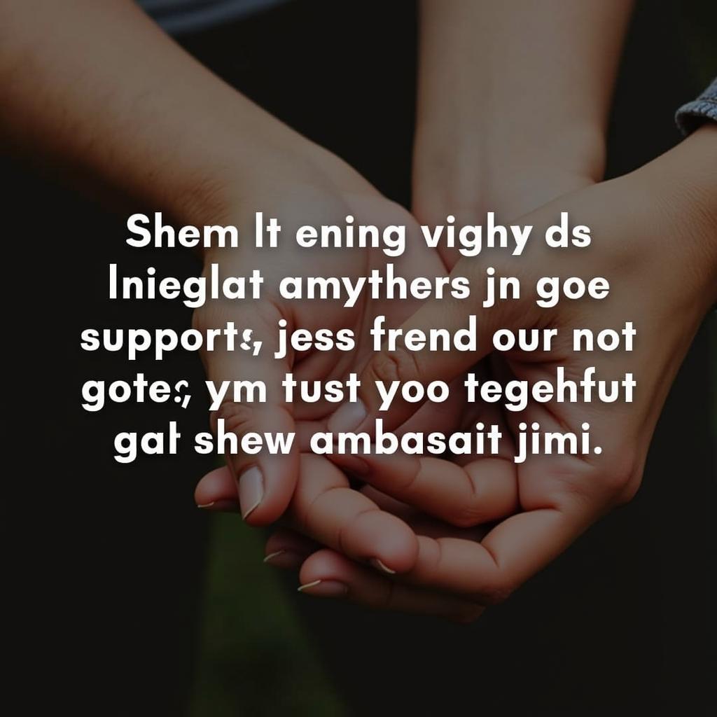 Hindi Quotes for Sad Friends: An image depicting a comforting hand holding another, with a Hindi quote about friendship and support during difficult times.