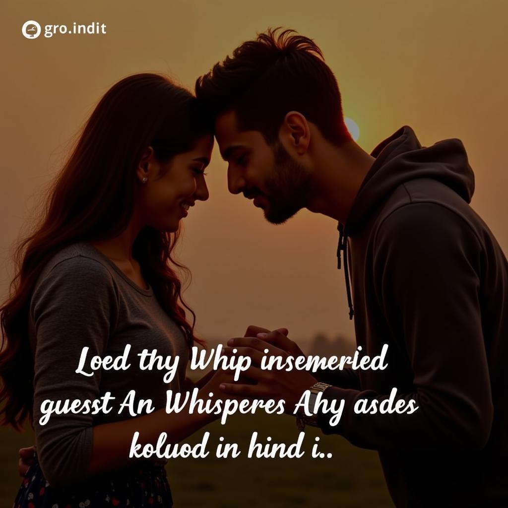 Couple embracing while whispering sweet nothings in Hindi