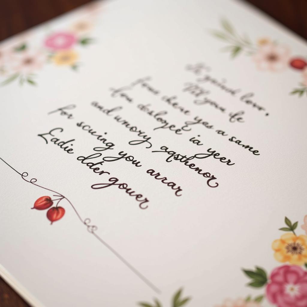 A handwritten card with name shayari