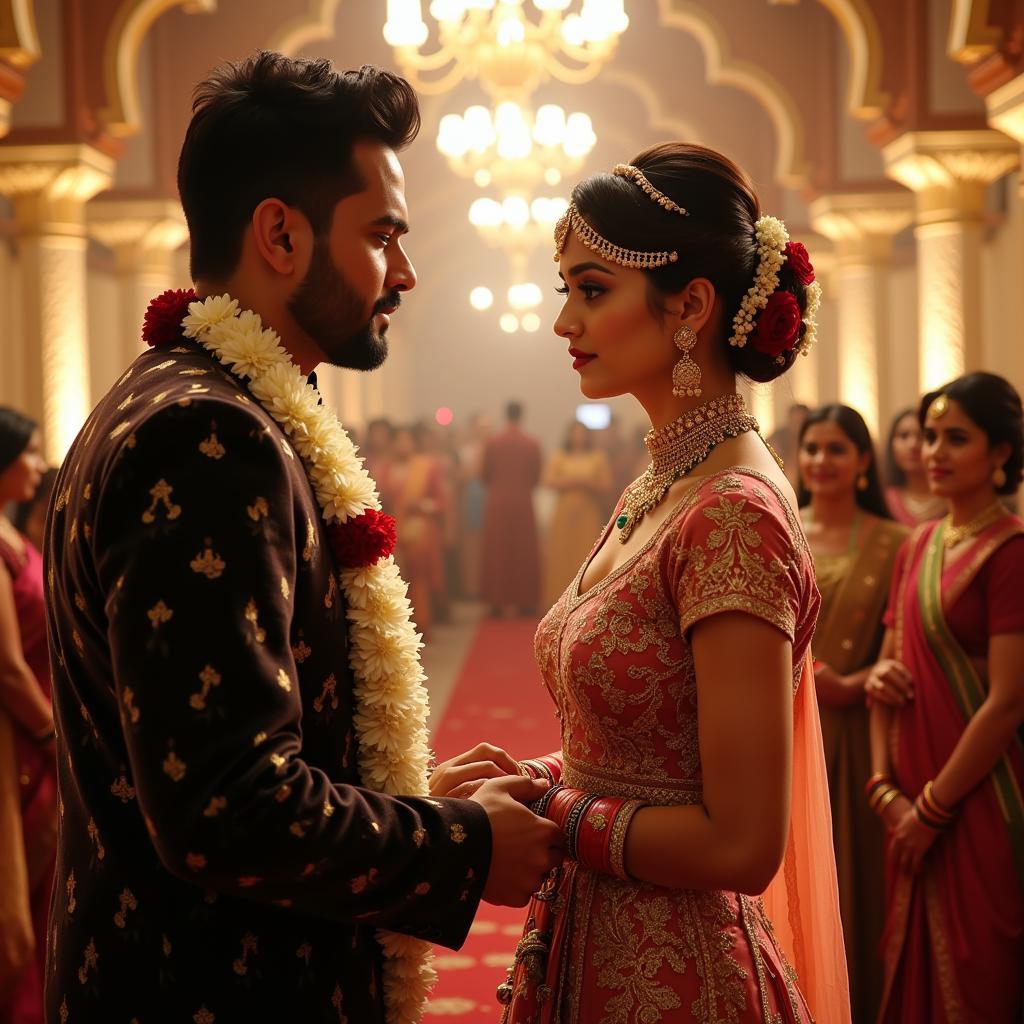 Wedding scene, depicting the culmination of love often associated with songs like "Itna Tumhe Chahna Hai".