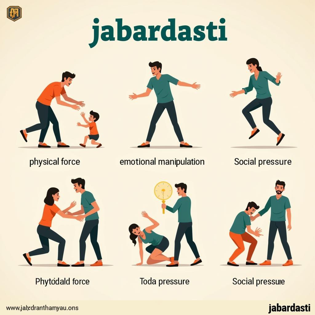 Image showing different scenarios of jabardasti