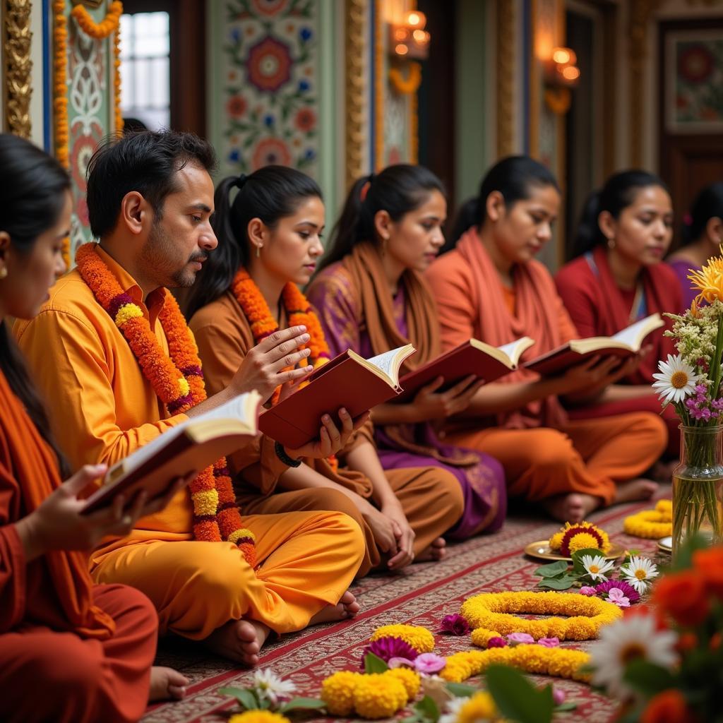 Devotees offering shayari to Kanha Ji