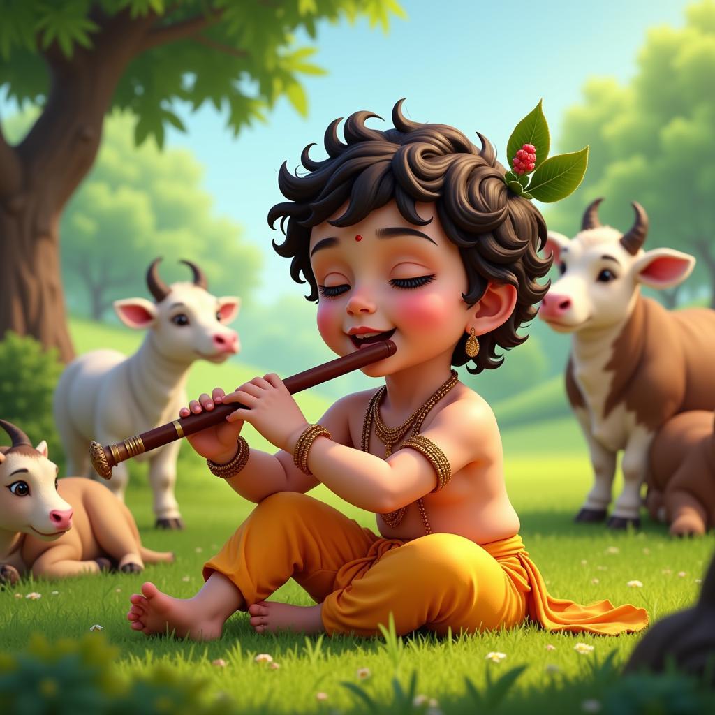 Kanha Playing Flute