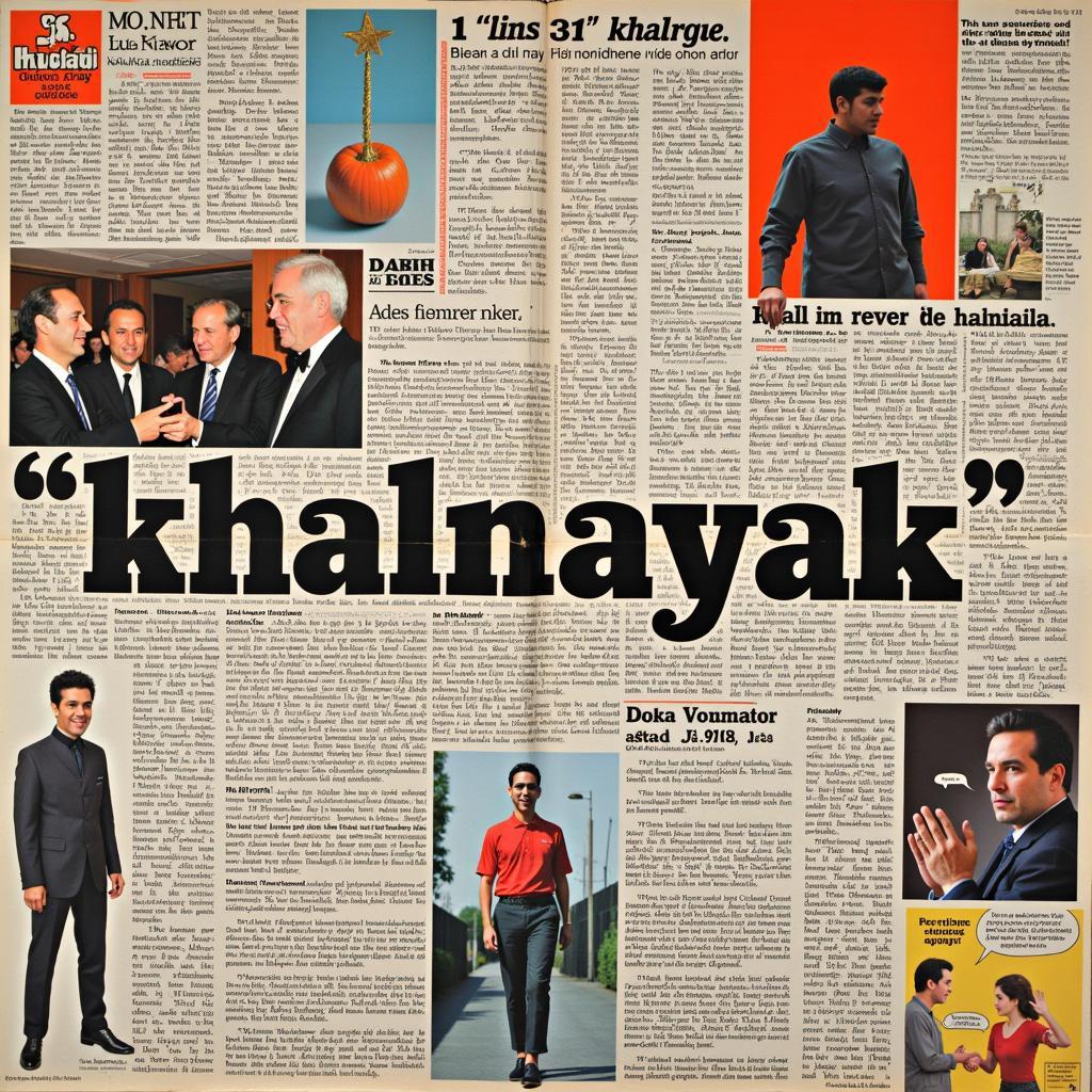 Image showing the usage of the word "khalnayak" in various contexts like news articles and literature.