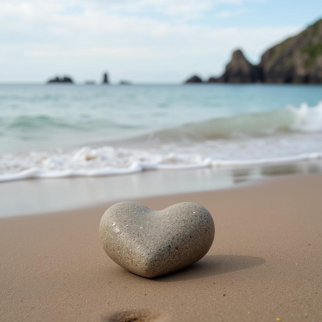 Heart-Shaped Stone on a Beach