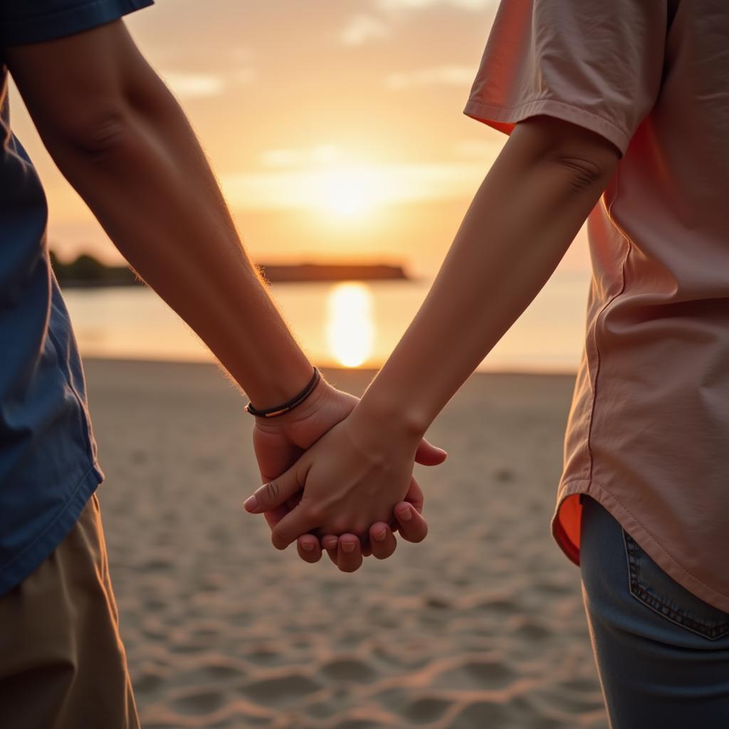 Young Couple Holding Hands