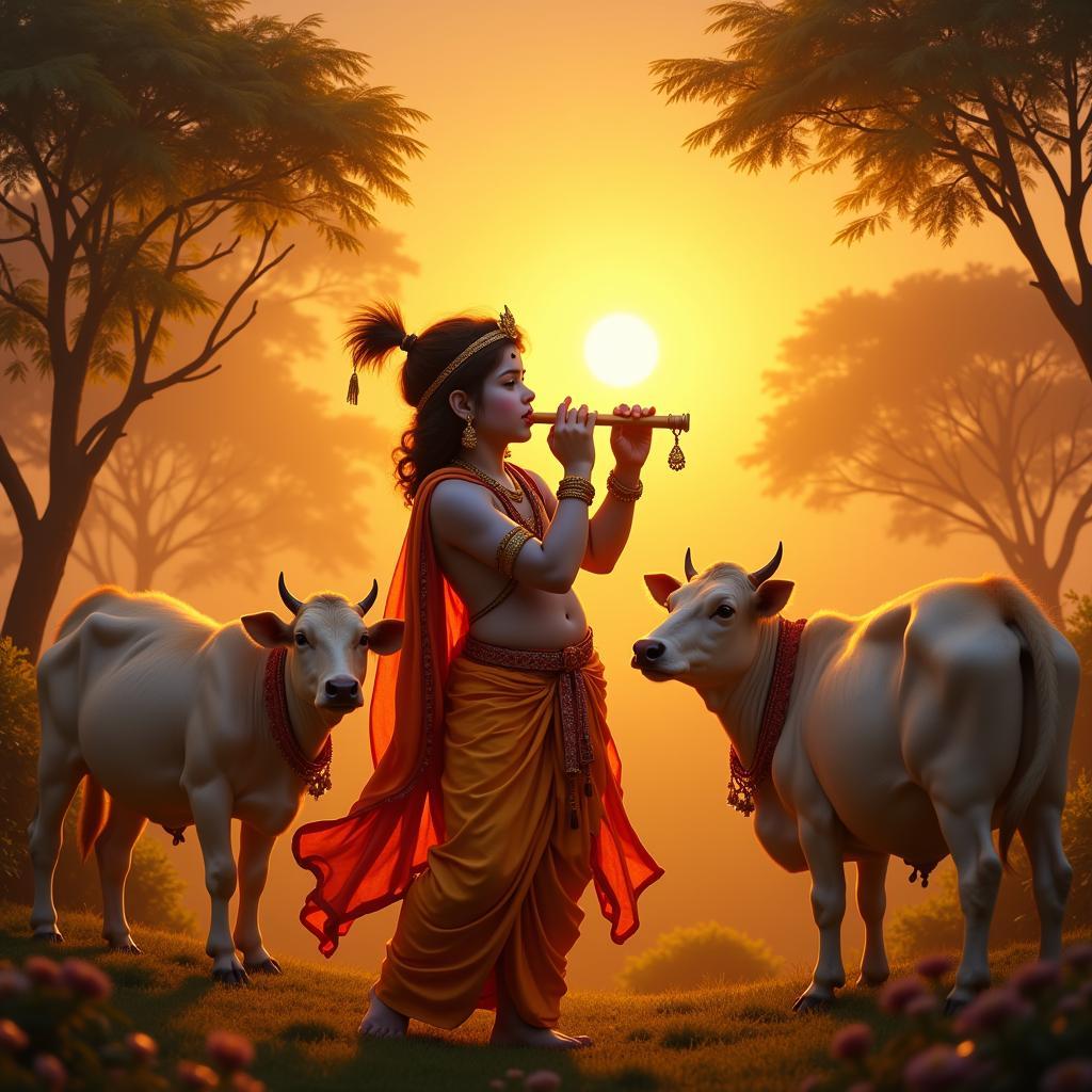 Krishna Kanhaiya Playing Flute