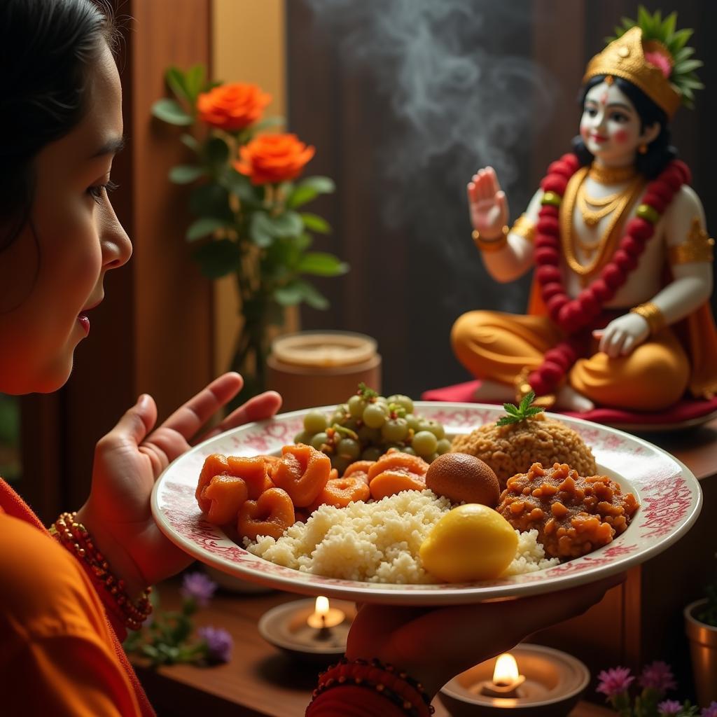 Offering Krishna Khana