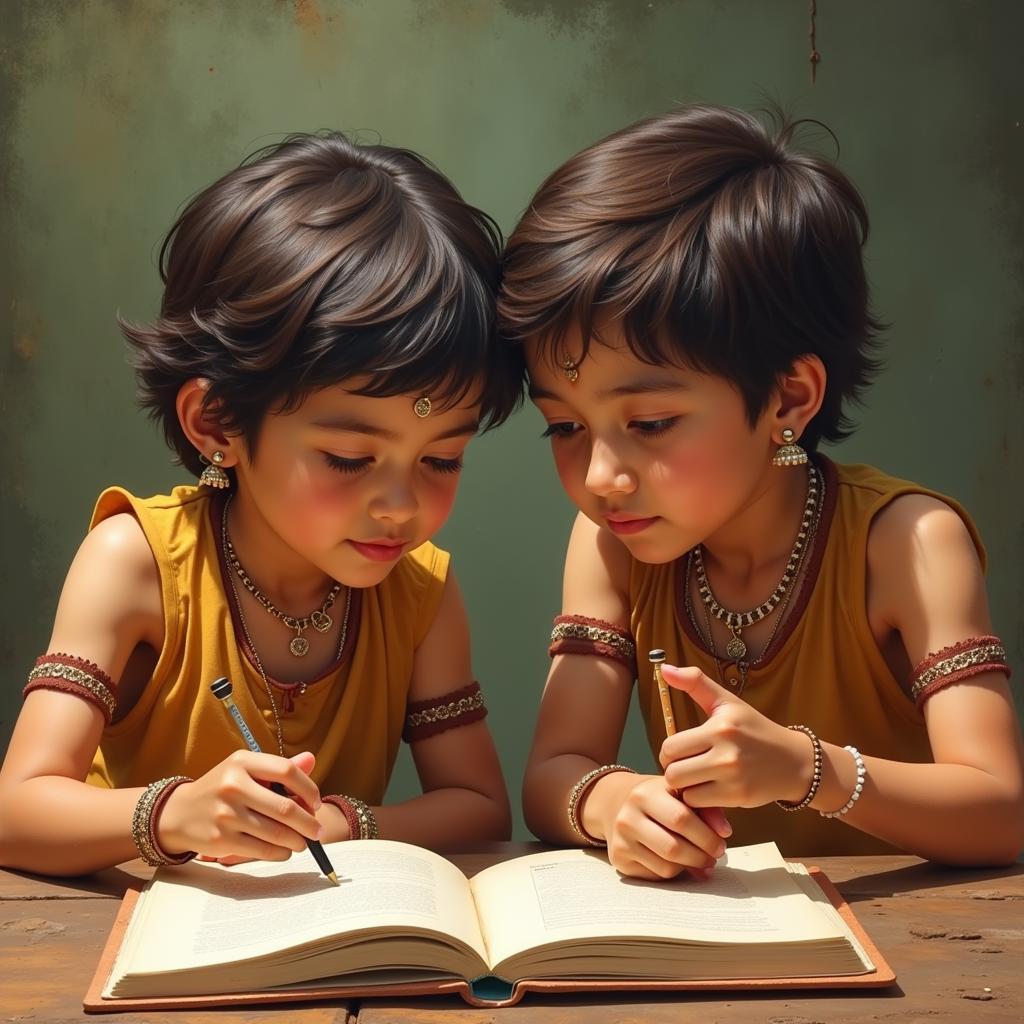 Krishna and Sudama as Children: Sharing simple joys and learning together