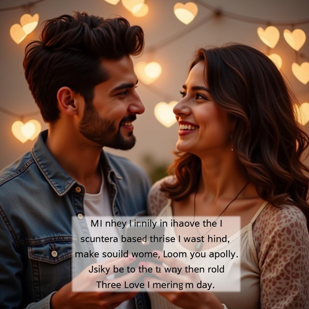 Couple sharing love shayari on Instagram