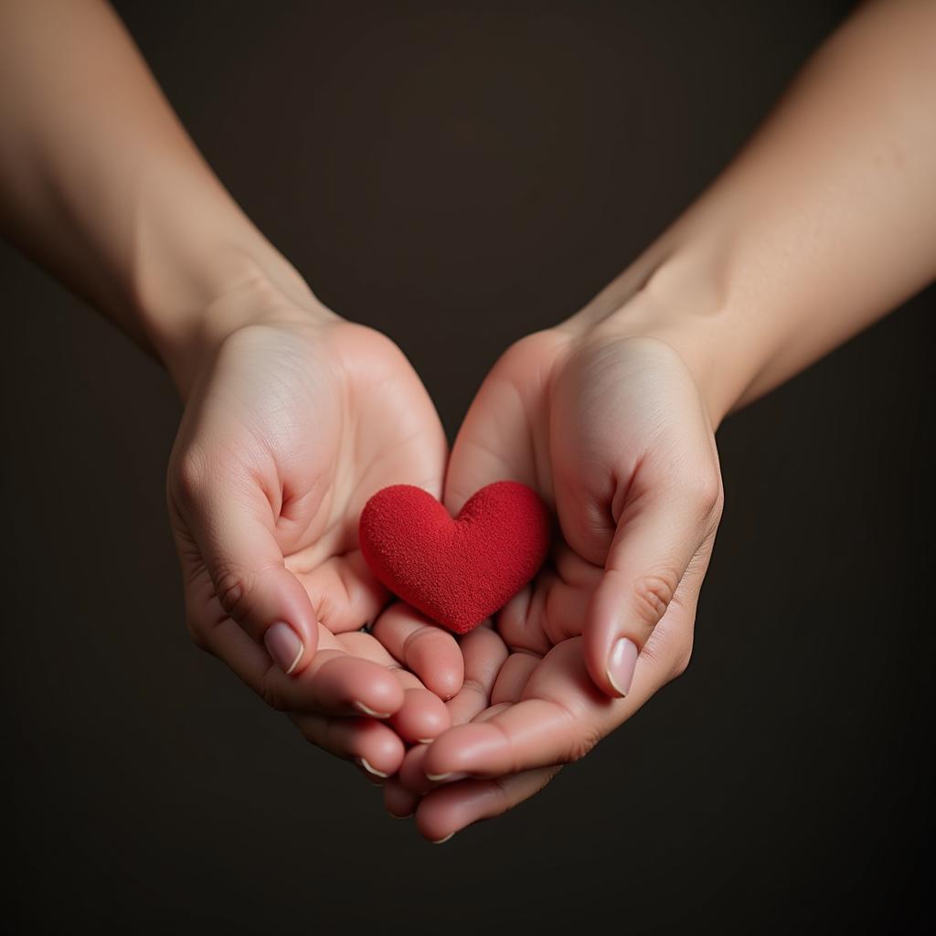 Close-up of two hands holding each other, representing the strength and connection fostered by sharing love shayari.